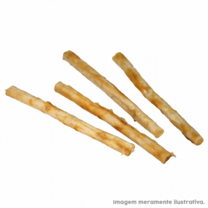 Roll Mini com Cobertura de Carne de Frango. Cartela com 10 unidades.