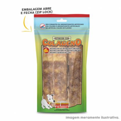 Roll Médio 5"x20mm com Cobertura de Carne Bovina. Cartela com 4 unidades.