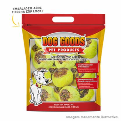 Petisco divertido para cães em formato de bolinho amarelo. Pacote com 15 unidades