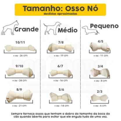 Osso Nó Natural 9-10" - 1 unidade com etiqueta